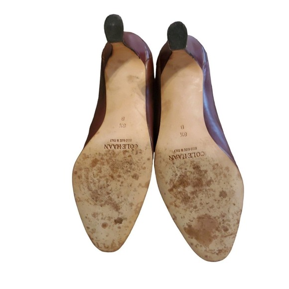 COLE Haan Closed Toe High Heel Leather Pumps Women's Size 8.5B Brown - Picture 5 of 5